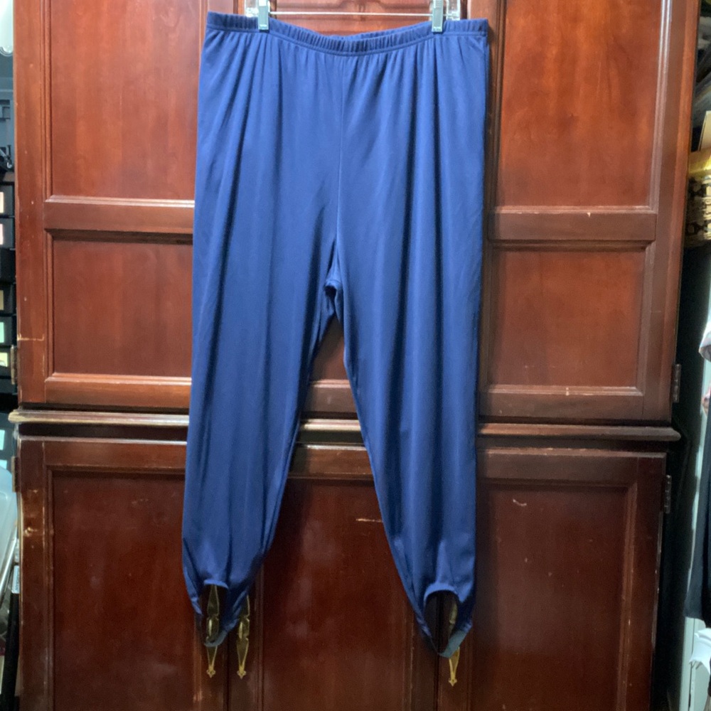 Vintage plus size 26W soft Navy Blue Pants with elastic stir ups